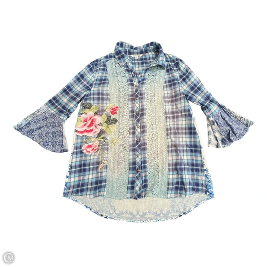 Top Short Sleeve By John Mark In Multi-colored, Size: S