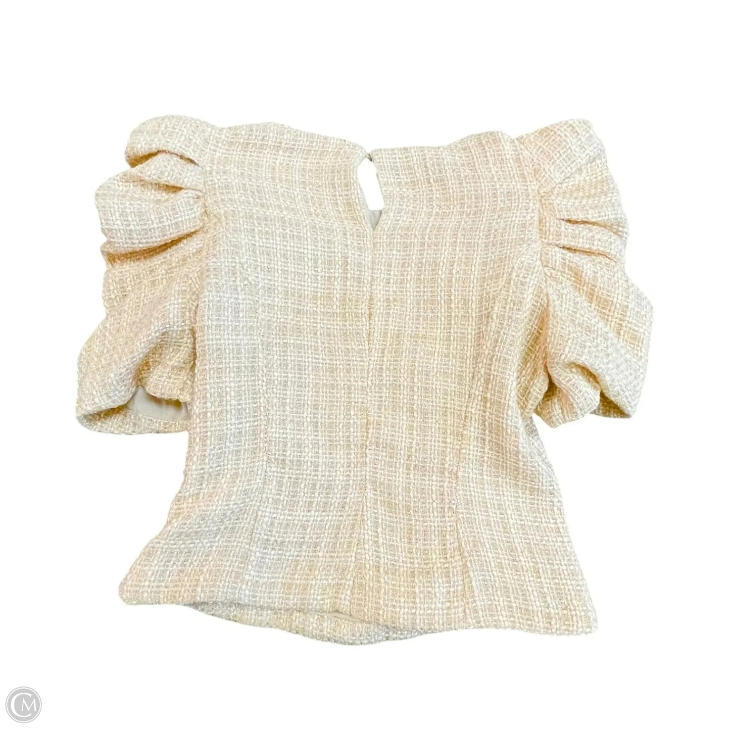 Blouse Short Sleeve By Do + Be In Gold, Size: S