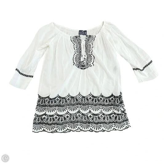 Top Short Sleeve By Cmc In Black & White, Size: S