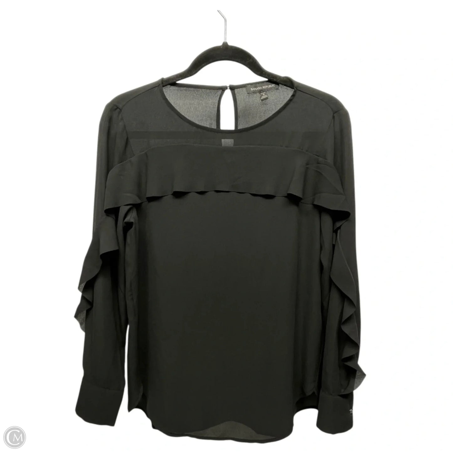 Top Long Sleeve By Banana Republic In Black, Size: S