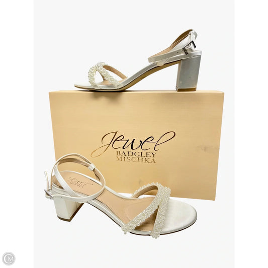 Shoes Heels Block By Badgley Mischka In Ivory, Size: 7.5