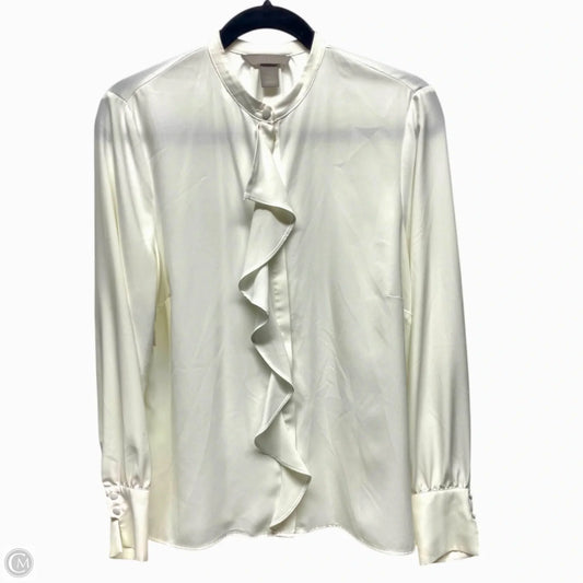Top Long Sleeve By H&m In Ivory, Size: M