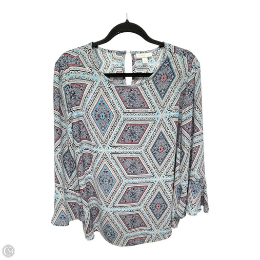 Top 3/4 Sleeve By Charter Club In Blue, Size: L
