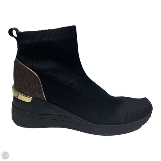 Boots Ankle Heels By Michael By Michael Kors In Black & Brown, Size: 7