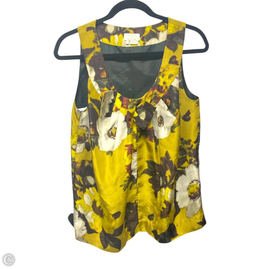 Top Sleeveless Designer By Kate Spade In Chartreuse, Size: S