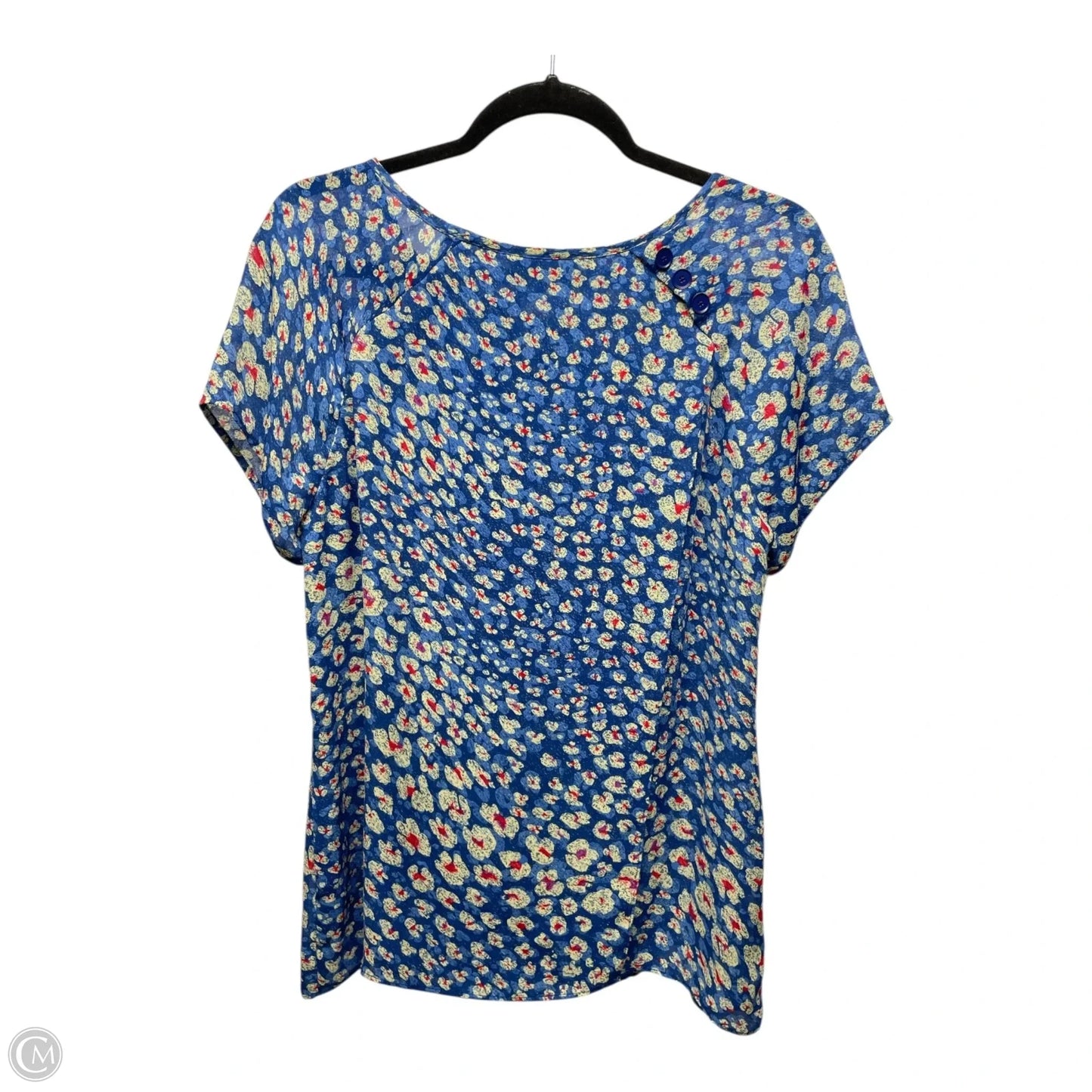 Blouse Short Sleeve By Cabi In Blue, Size: M