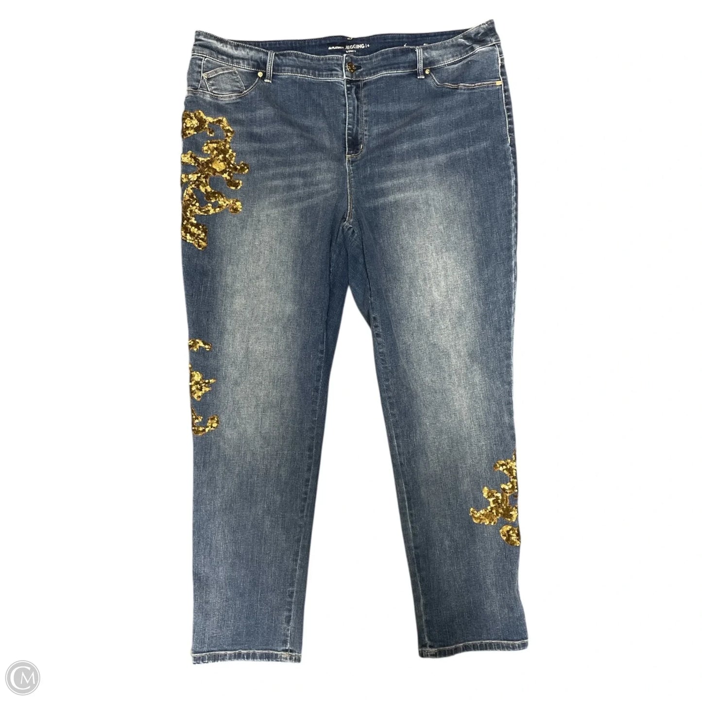 Jeans Cropped By Chicos In Blue Denim, Size: 2x