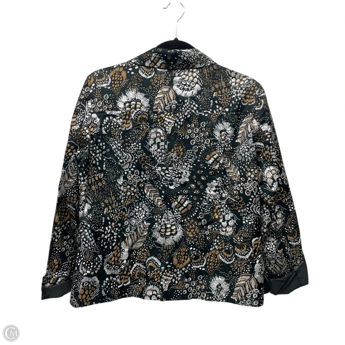 Blazer By Chicos In Black & Gold, Size: M