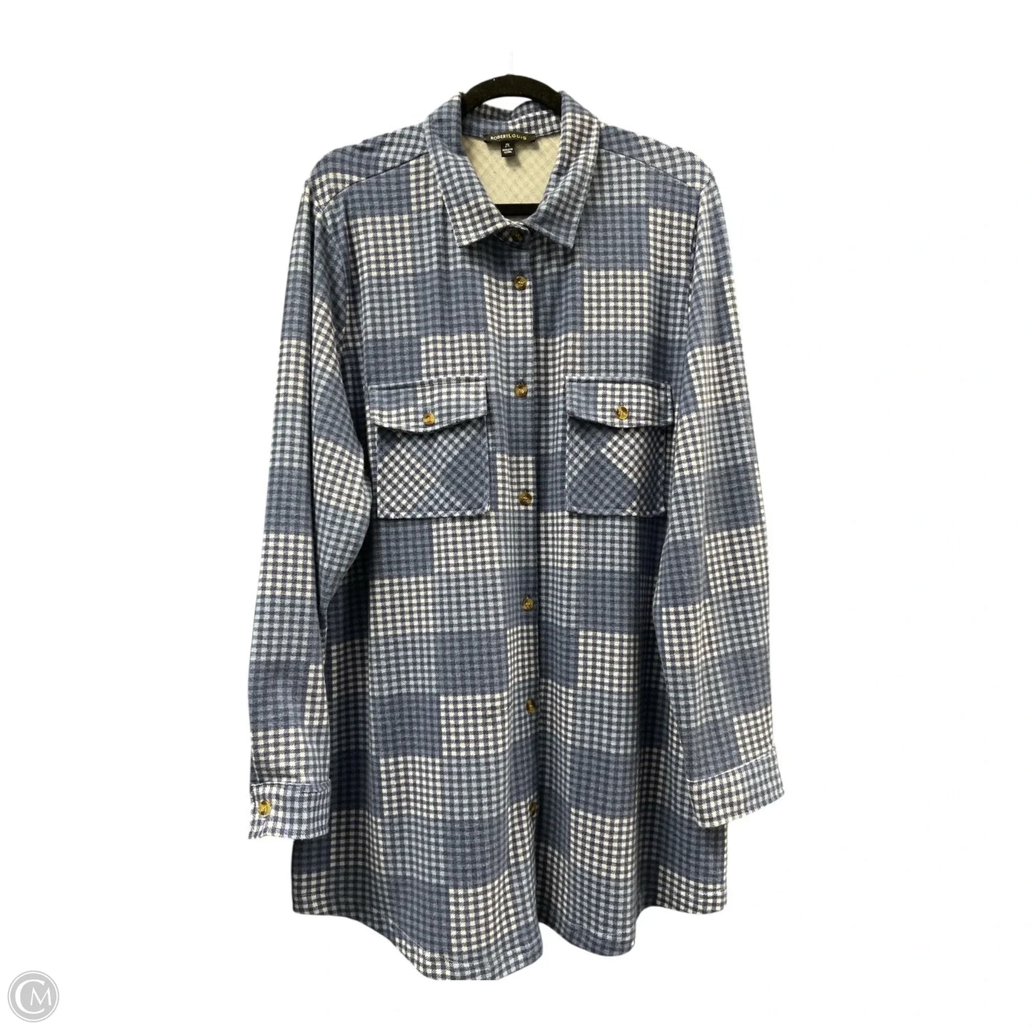 Top Long Sleeve By Robert Louis In Plaid Pattern, Size: 2x