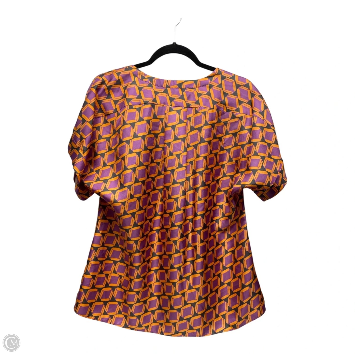 Top Short Sleeve Designer By Lafayette 148 In Orange & Purple, Size: S