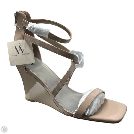 Sandals Heels Wedge By Worthington In Beige, Size: 11