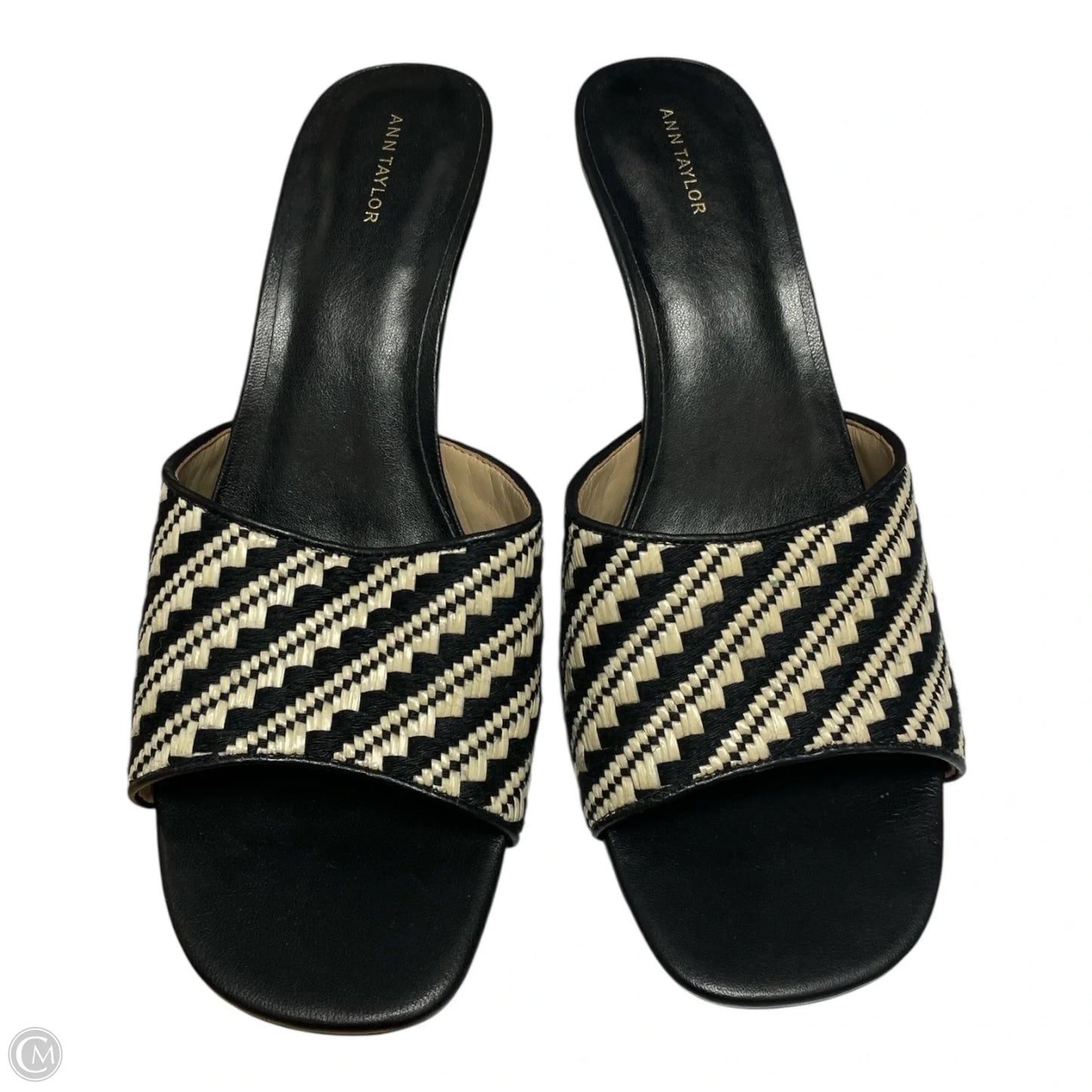 Sandals Heels Stiletto By Ann Taylor In Black & White, Size: 11