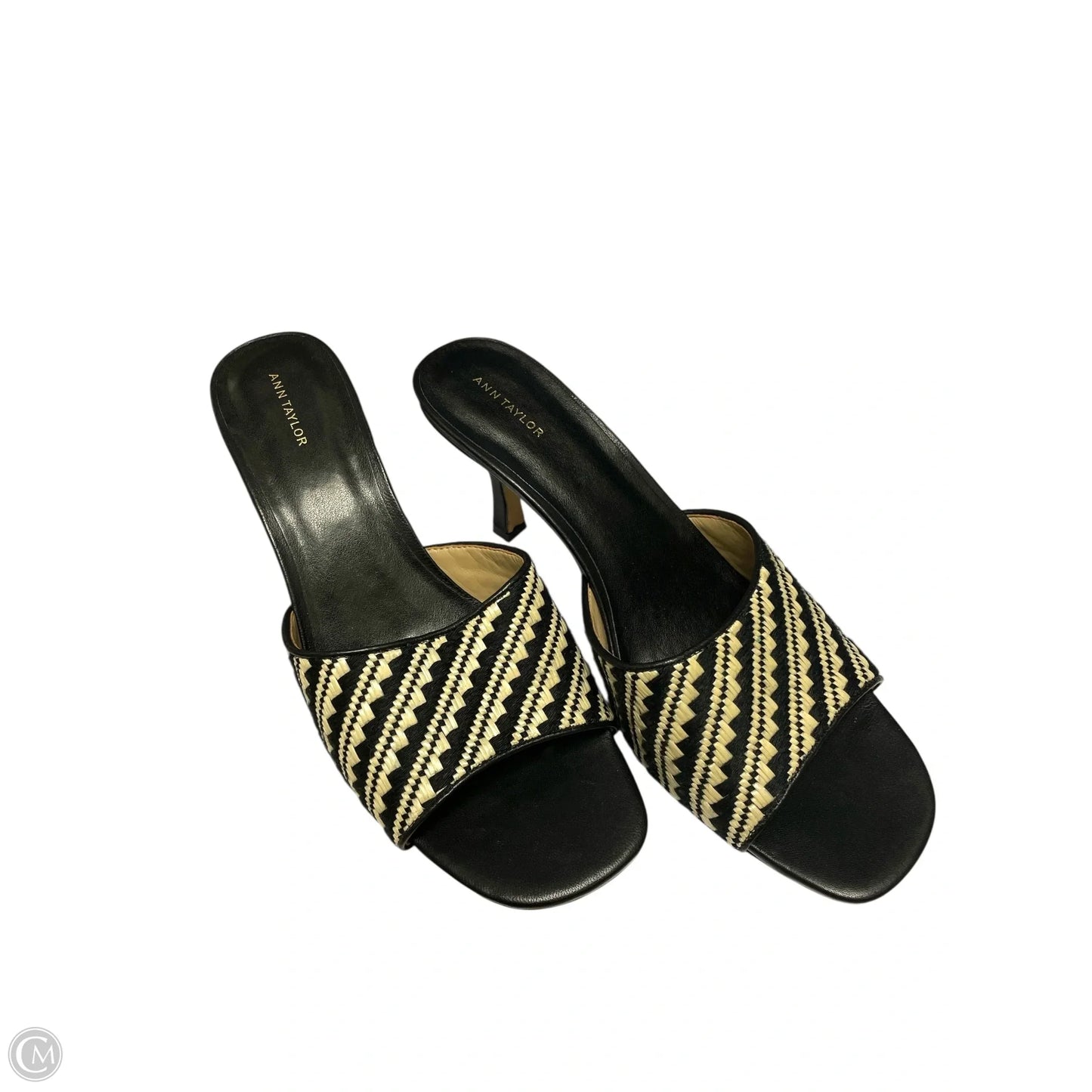 Sandals Heels Stiletto By Ann Taylor In Black & White, Size: 11