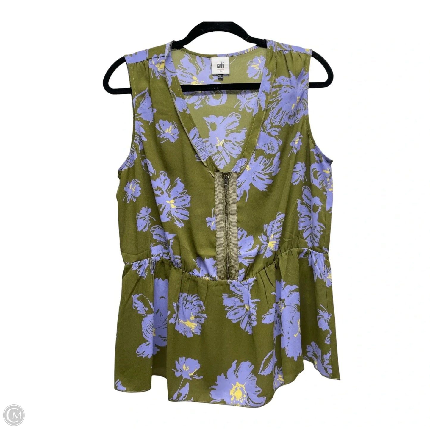 Top Sleeveless By Cabi In Green, Size: M