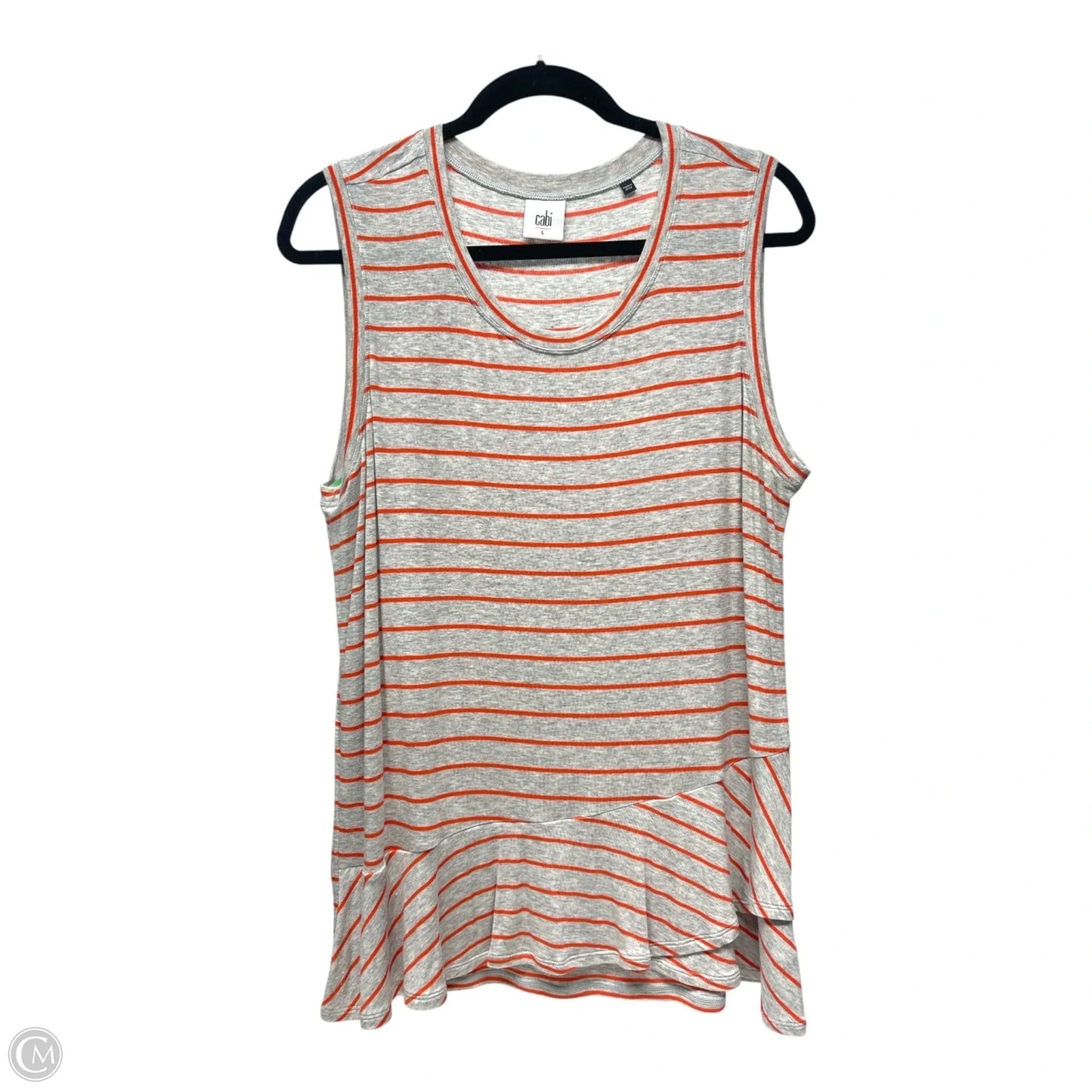 Top Sleeveless By Cabi In Striped Pattern, Size: L