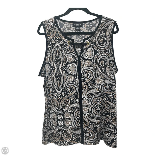 Top Sleeveless By Liz Claiborne In Black & Brown, Size: Xl