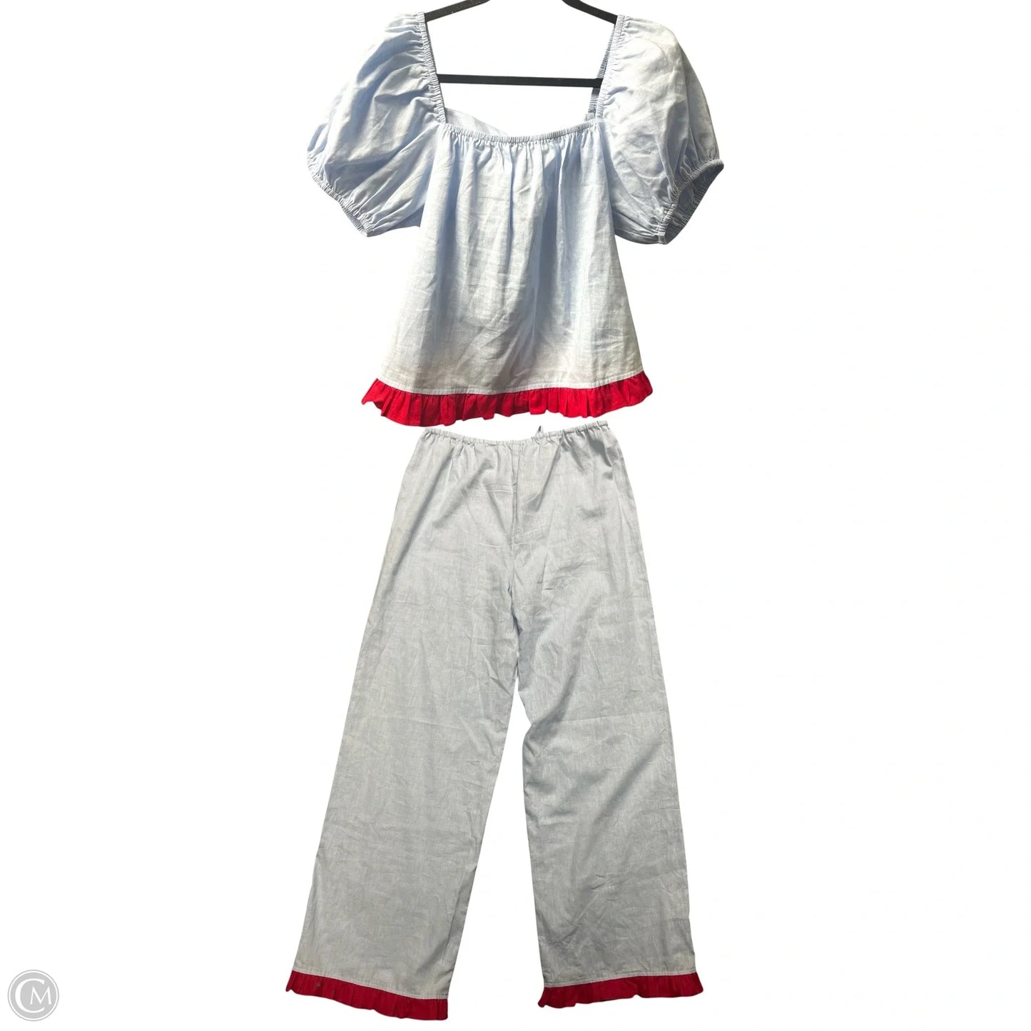 Pants Set 2pc By things between In Blue & Red, Size: S