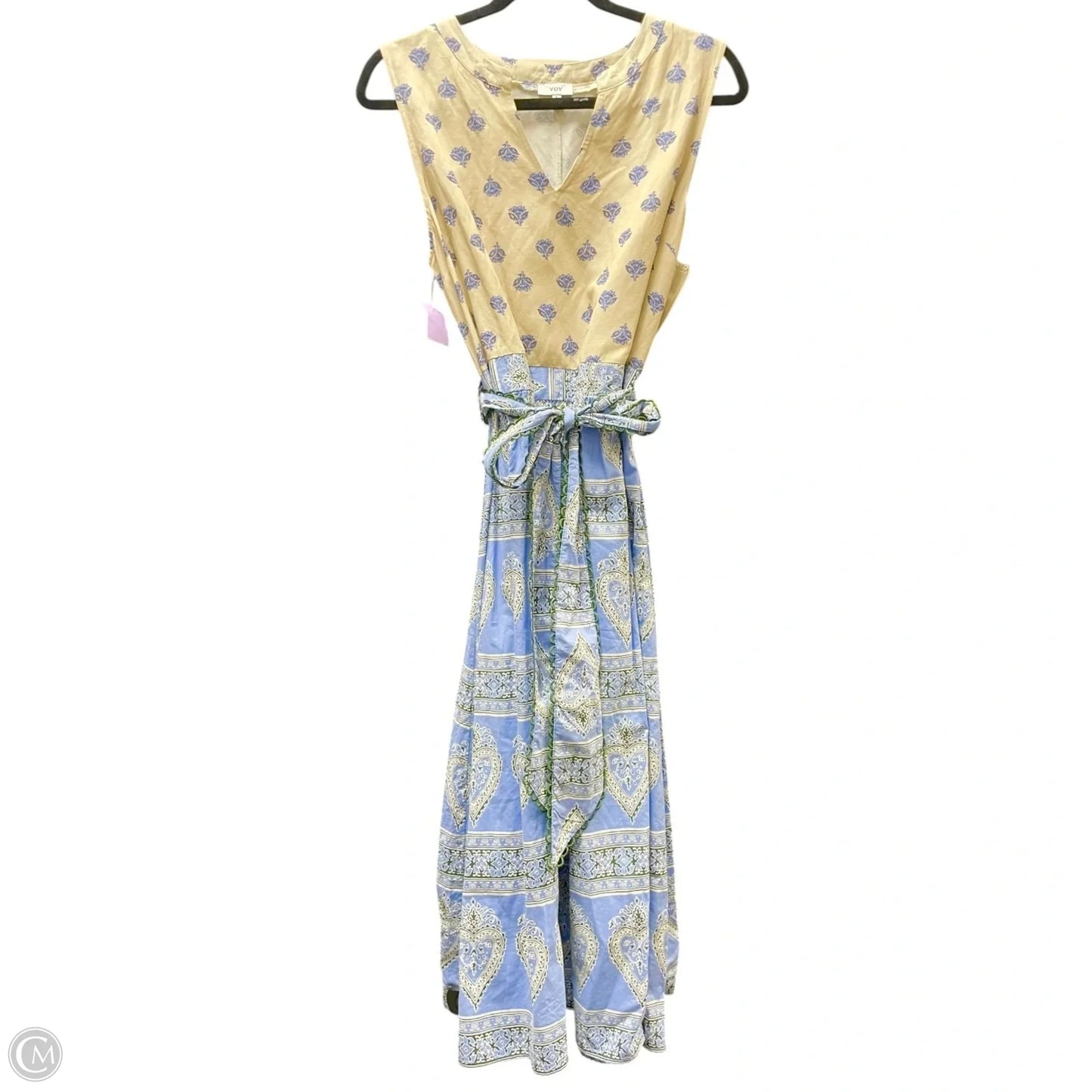Dress Casual Midi By Voy In Blue & Cream, Size: L