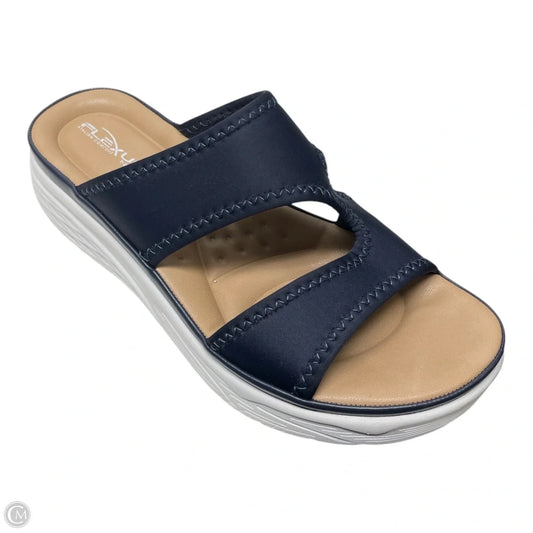Sandals Heels Wedge By Spring Step In Navy, Size: 6.5