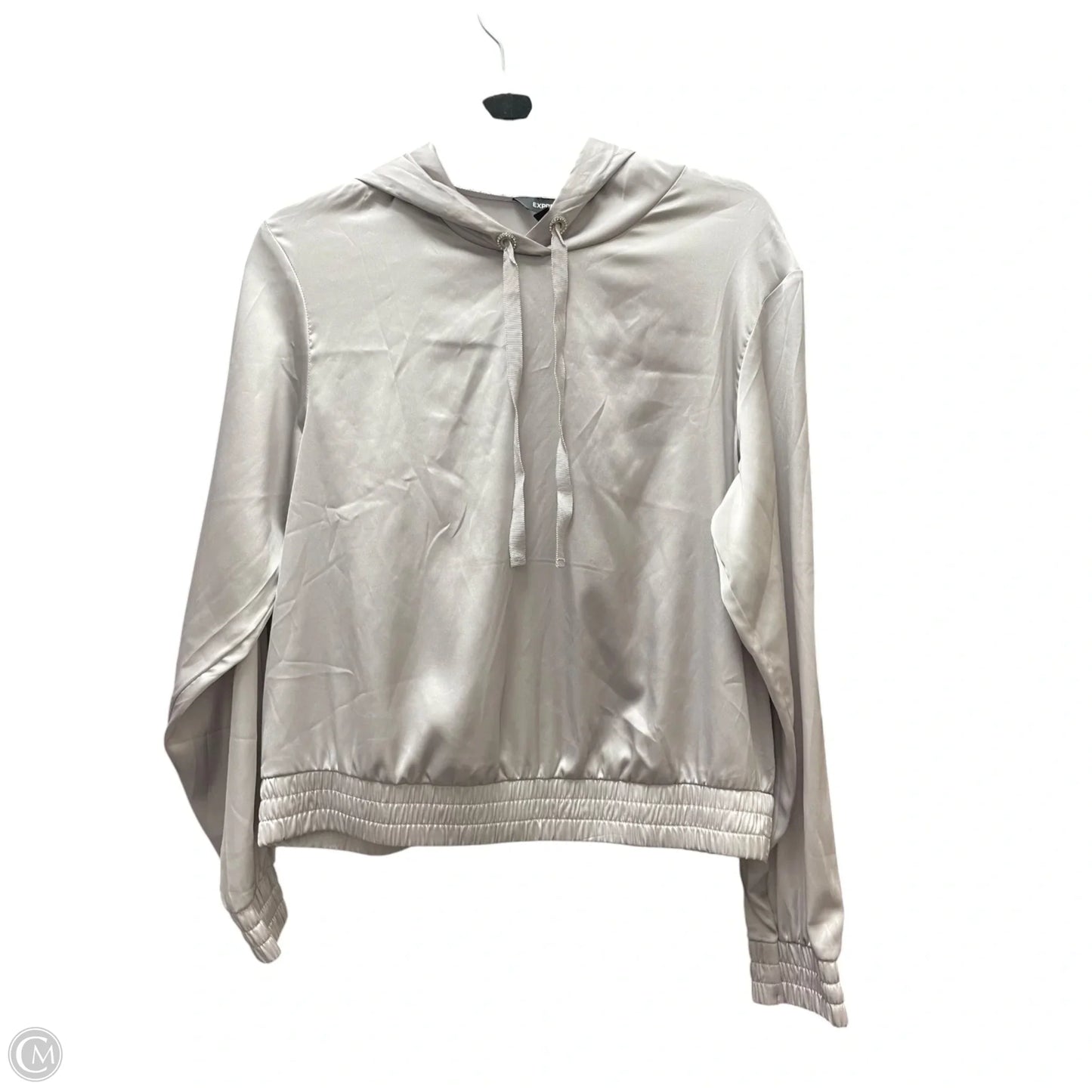 Sweatshirt Hoodie By Express In Silver, Size: M