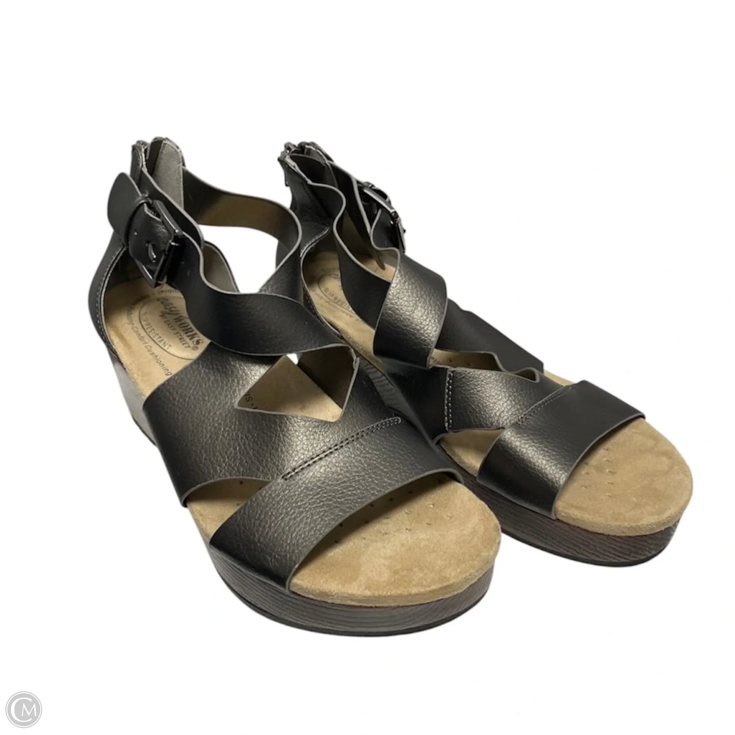 Sandals Heels Wedge By Easy Street In Bronze, Size: 7.5