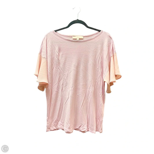 Top Short Sleeve By Loft In Pink, Size: L