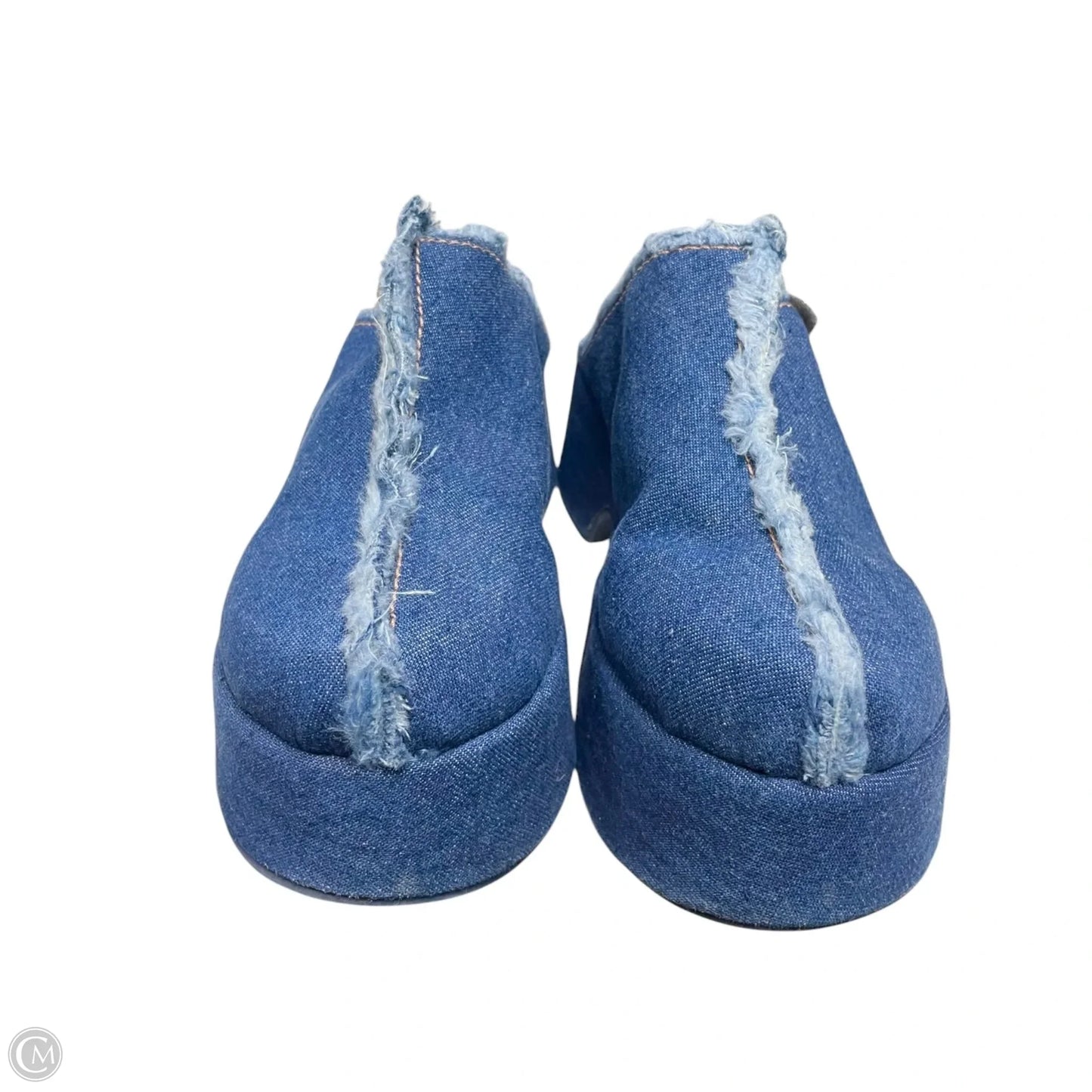 Shoes Designer By Farm Rio In Blue Denim, Size: 9
