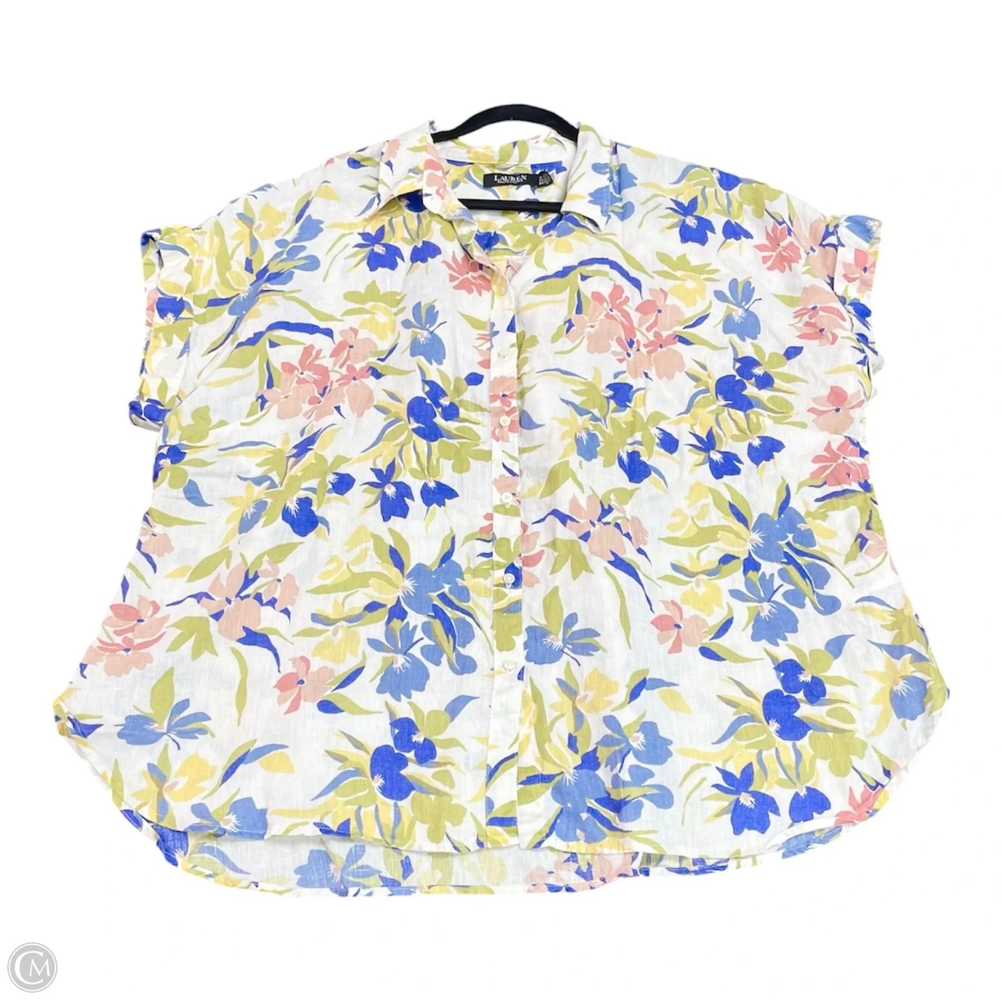 Top Short Sleeve By Lauren By Ralph Lauren In Floral Print, Size: 3x