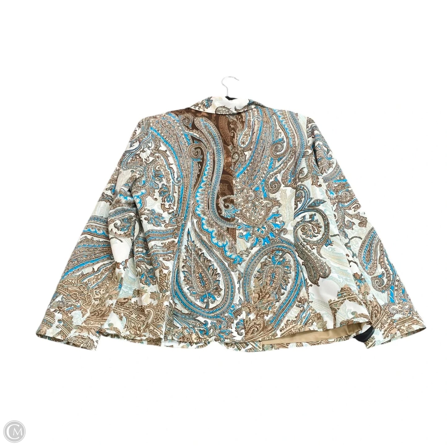 Blazer By Chicos In Blue & Brown, Size: L