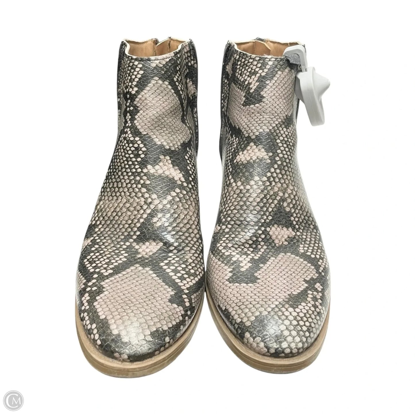 Boots Ankle Heels By Clothes Mentor In Animal Print, Size: 9.5