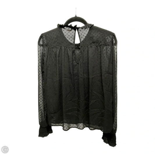 Top Long Sleeve By Zara In Black, Size: S
