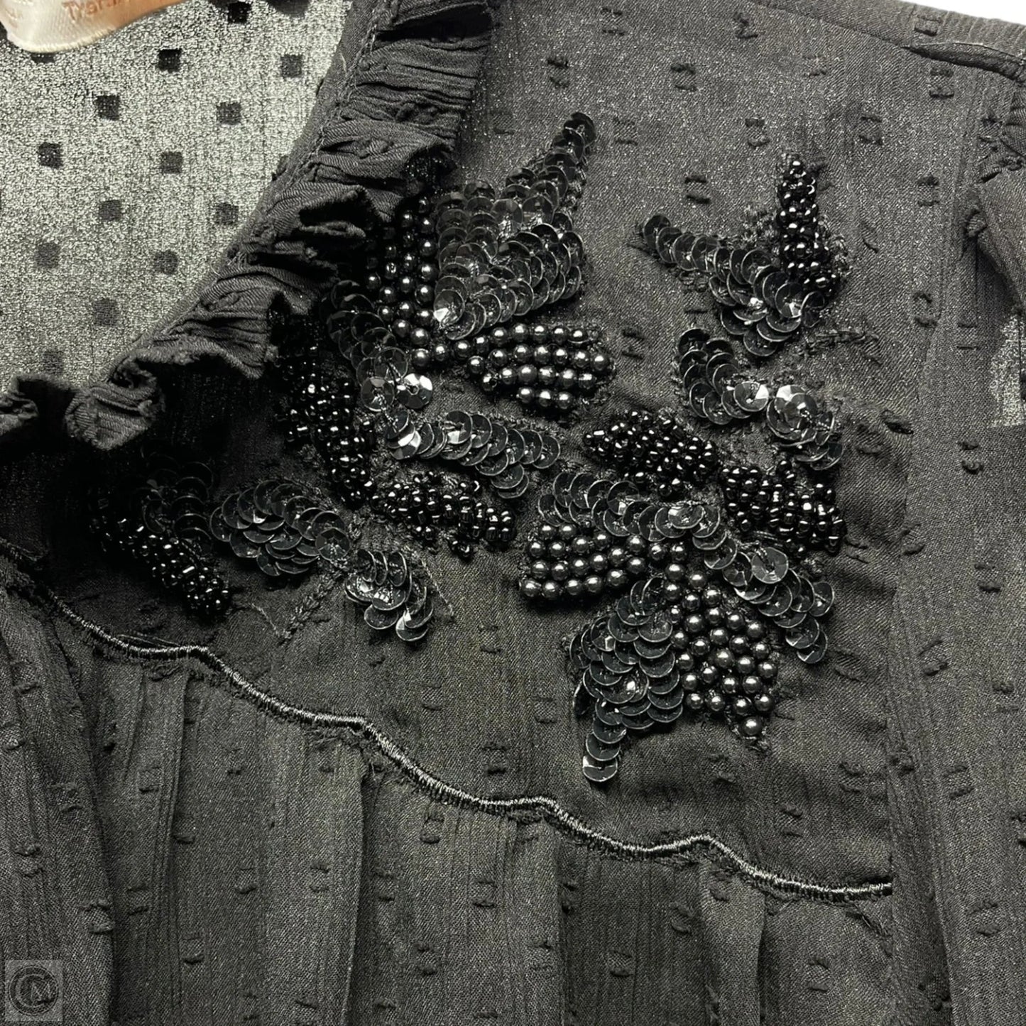 Top Long Sleeve By Zara In Black, Size: S
