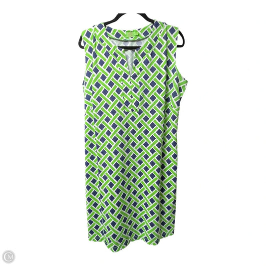 Dress Casual Short By KATHERINE WAY In Blue & Green, Size: Xl