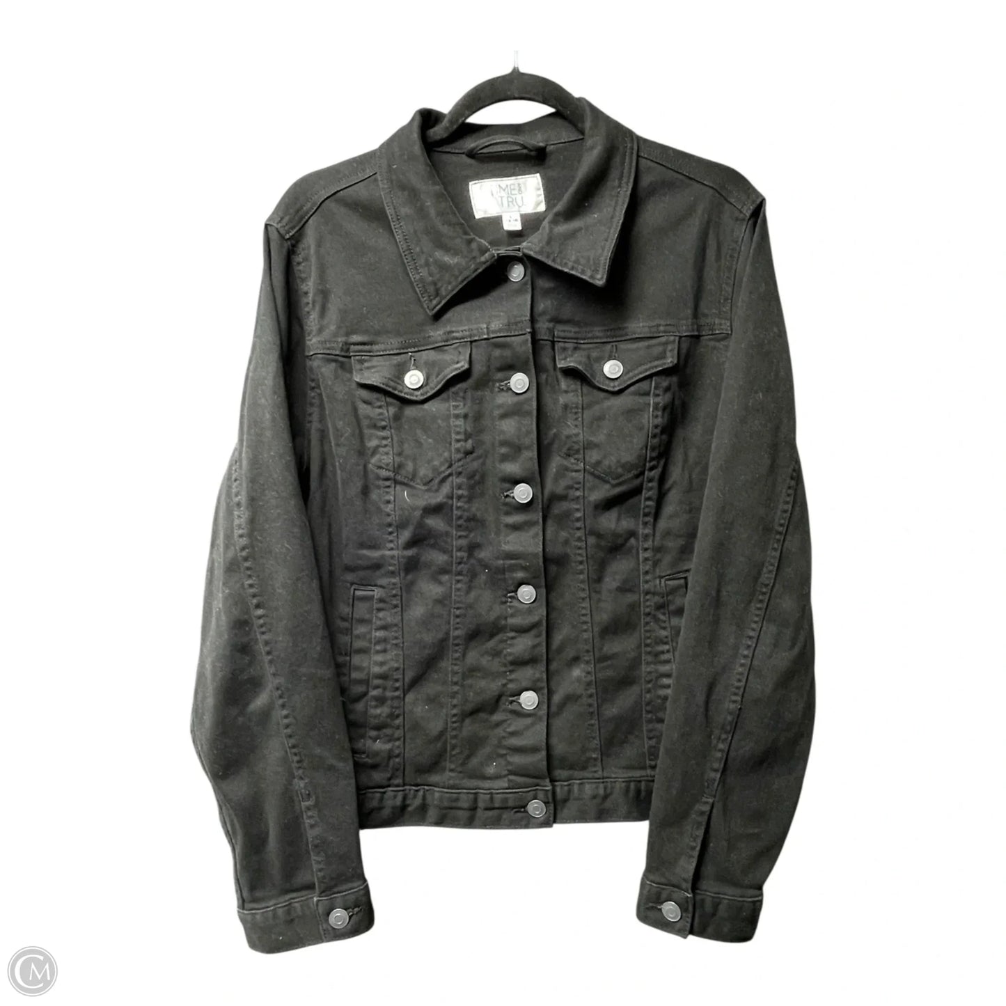 Jacket Denim By Time And Tru In Black, Size: L