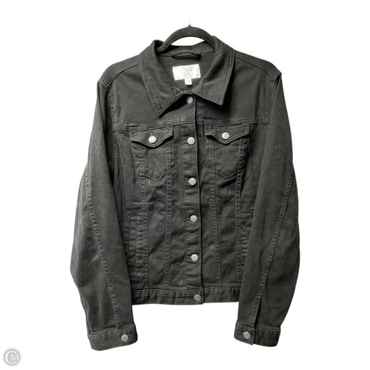 Jacket Denim By Time And Tru In Black, Size: L
