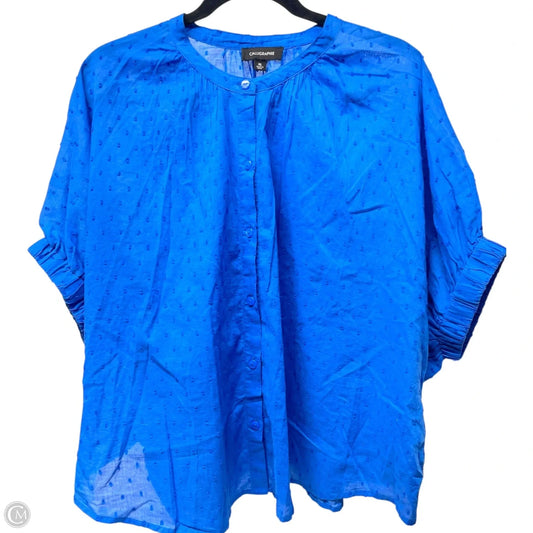 Top Short Sleeve By CALLIGRAPHIE In Blue, Size: Xl