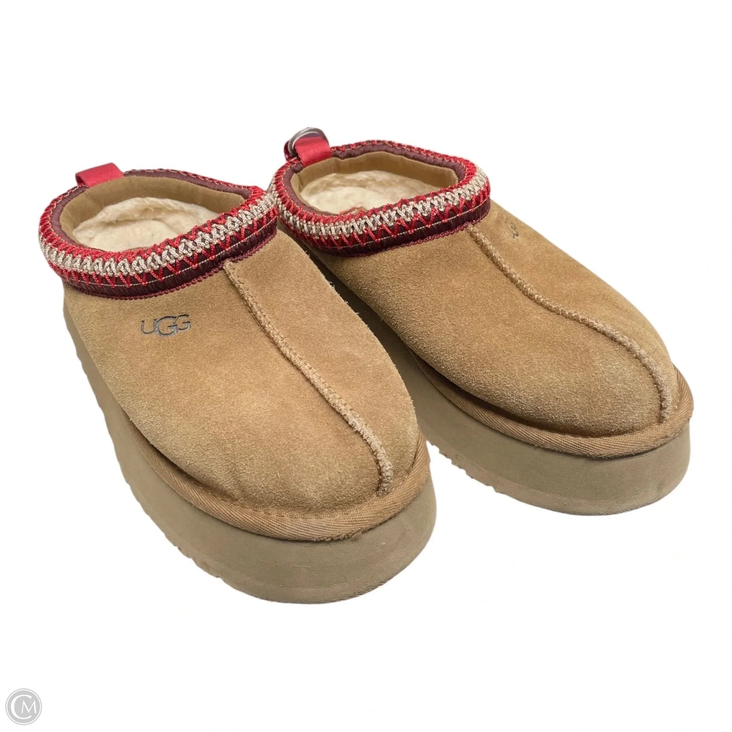 Shoes Designer By Ugg In Brown & Red, Size: 6