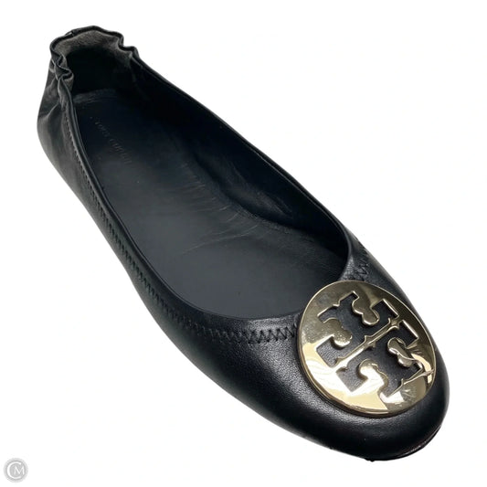 Shoes Designer By Tory Burch In Black & Gold, Size: 9