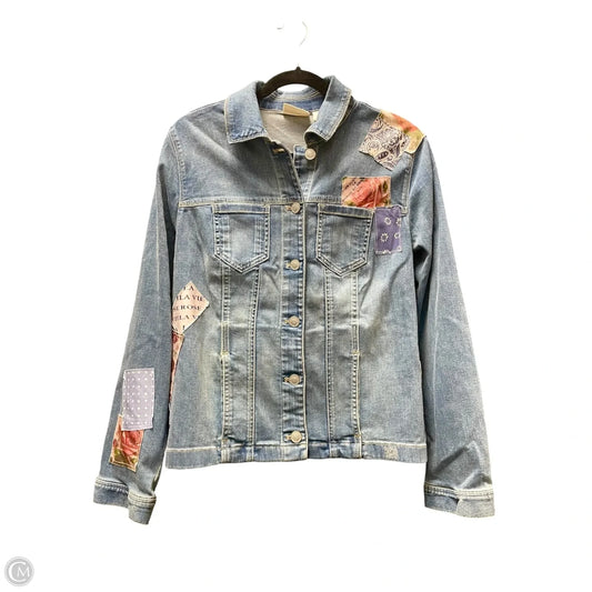 Jacket Denim By Chicos In Blue, Size: M