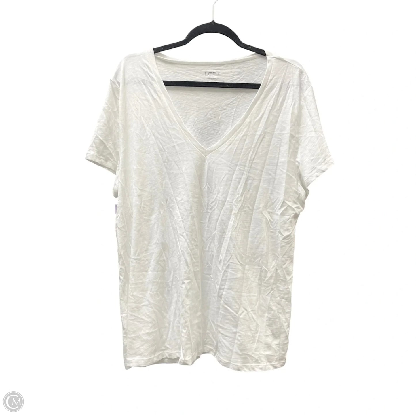 Top Short Sleeve Basic By Loft In White, Size: Xl