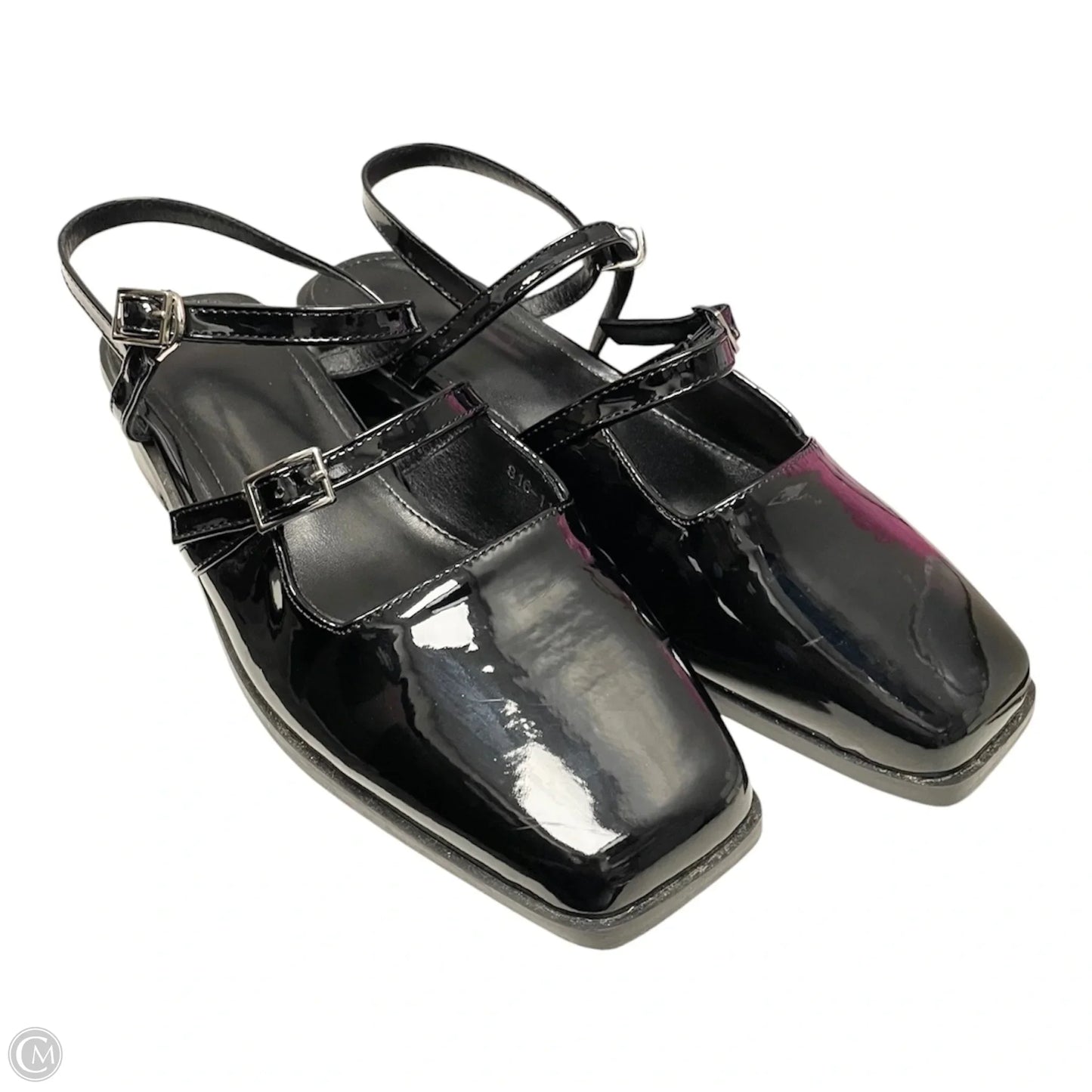 Sandals Heels Block By Clothes Mentor In Black, Size: 10.5