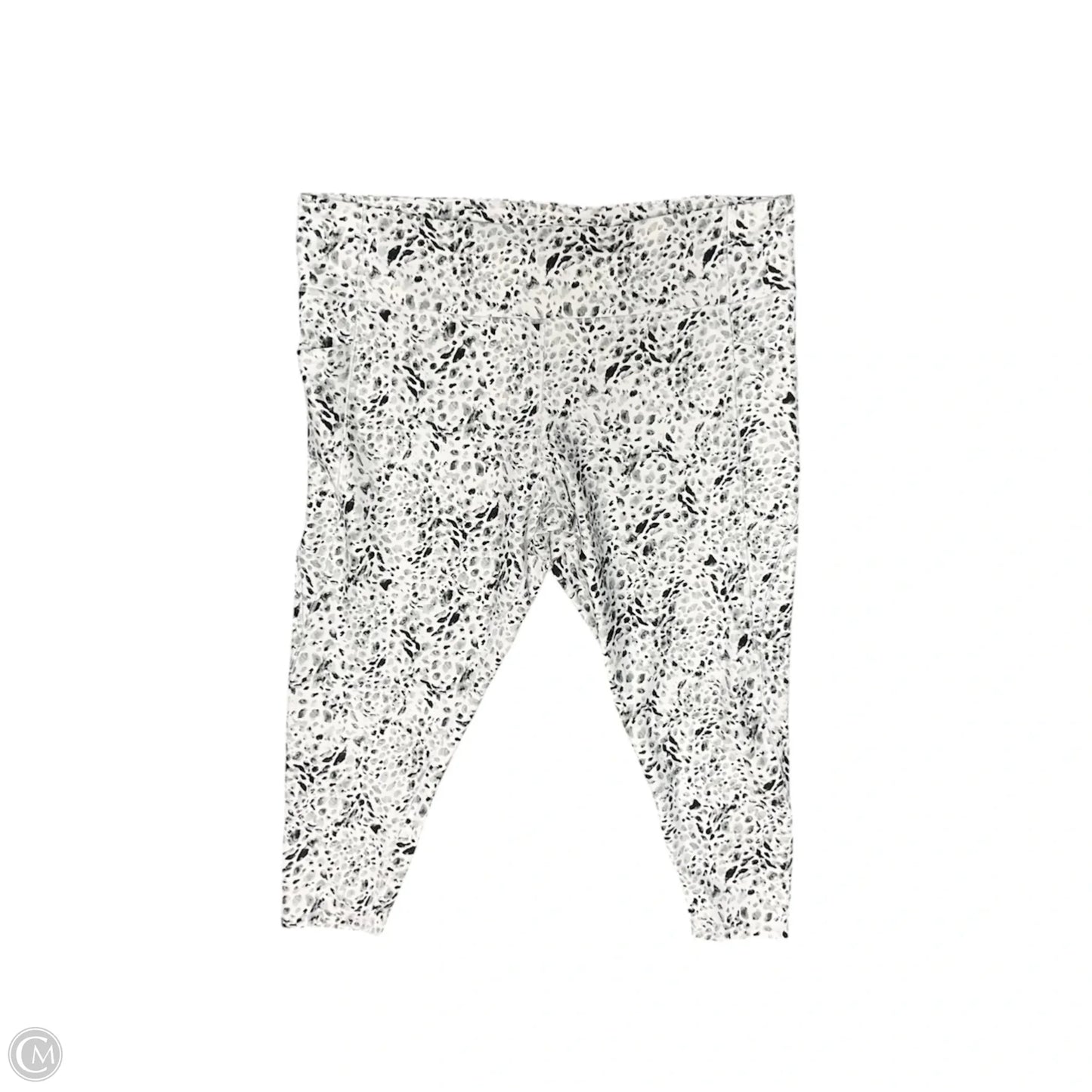 Athletic Leggings By Freely In Black & White, Size: 3x