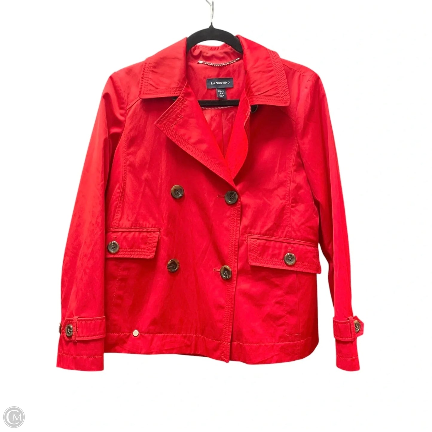 Coat Other By Lands End In Red, Size: Xs