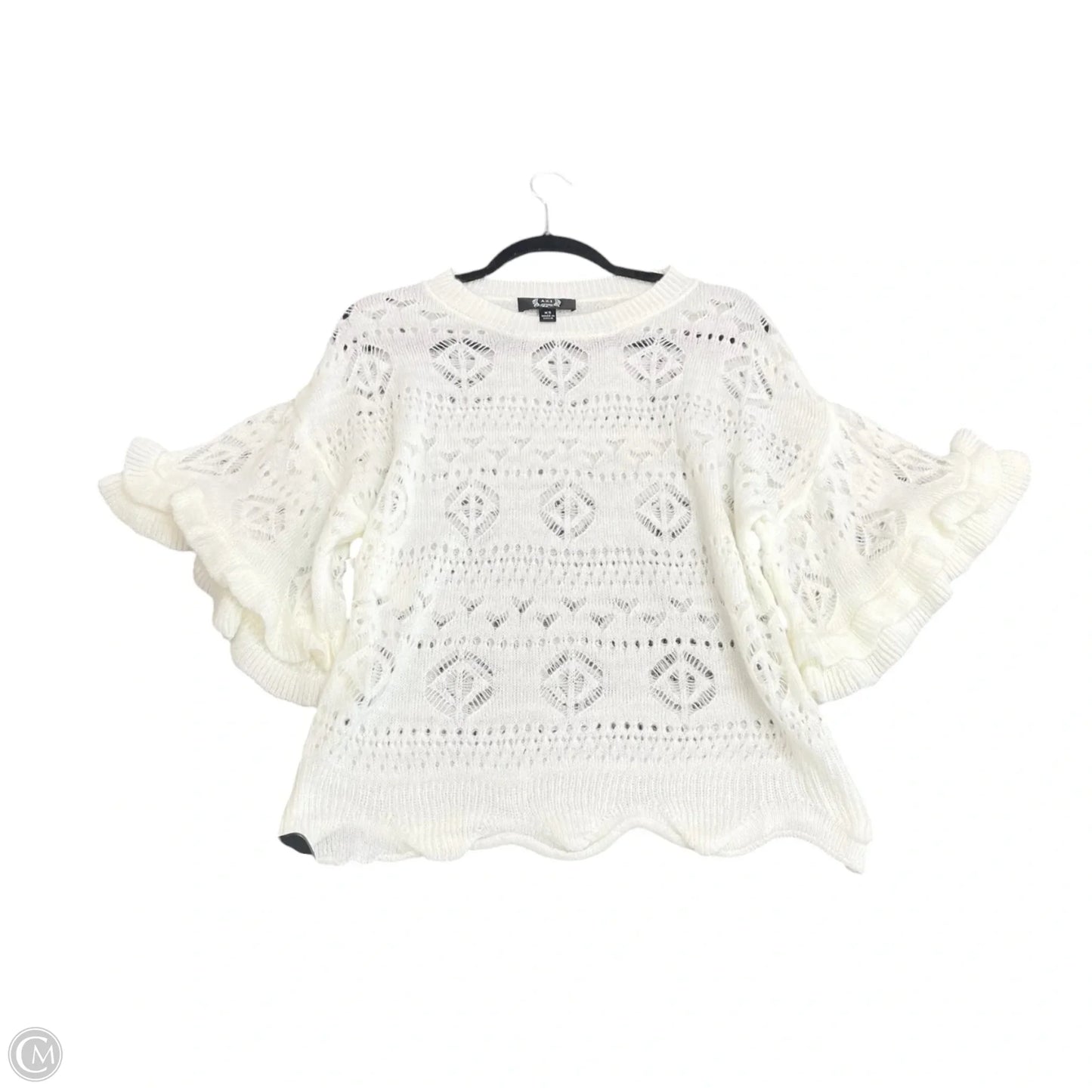Sweater Short Sleeve By Cmb In White, Size: Xs