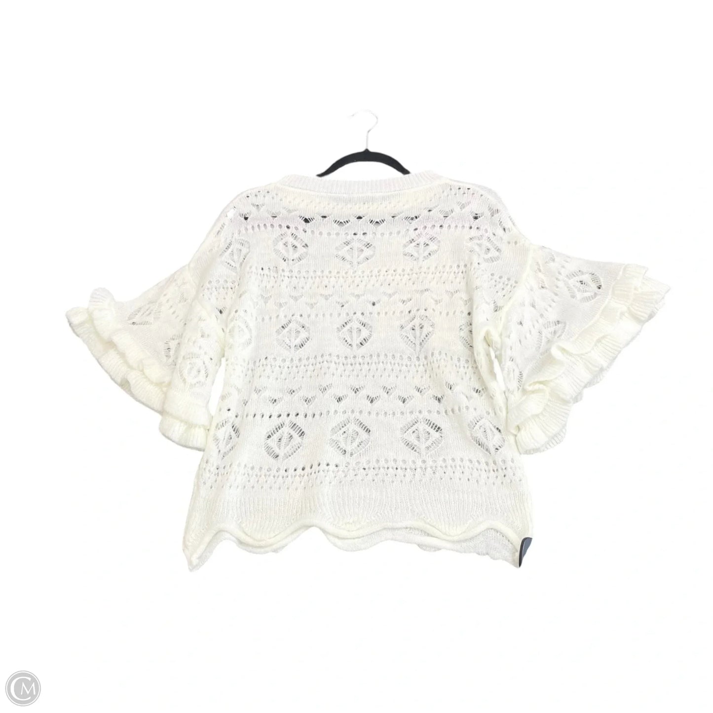 Sweater Short Sleeve By Cmb In White, Size: Xs