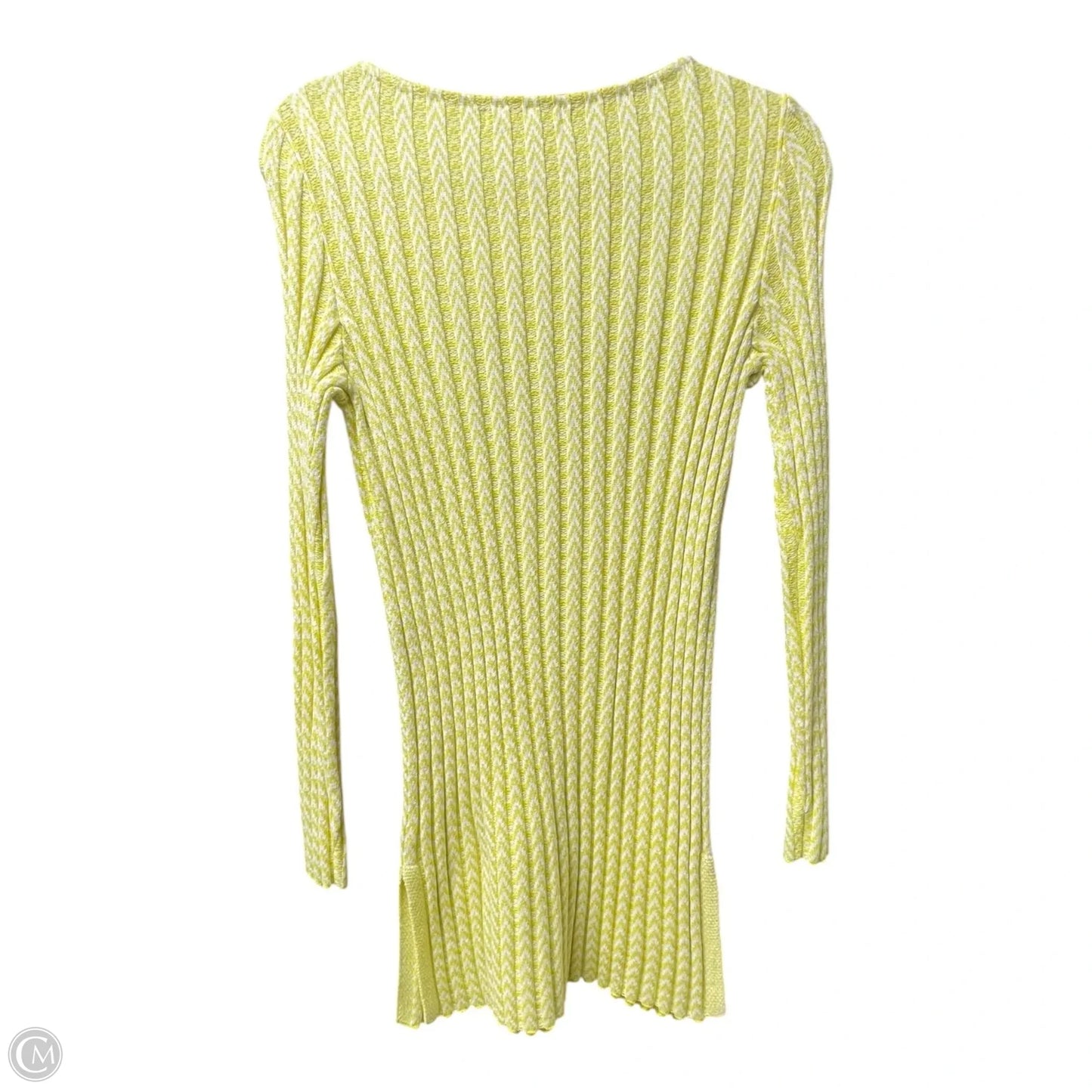 Dress Sweater By Chaus In White & Yellow, Size: S