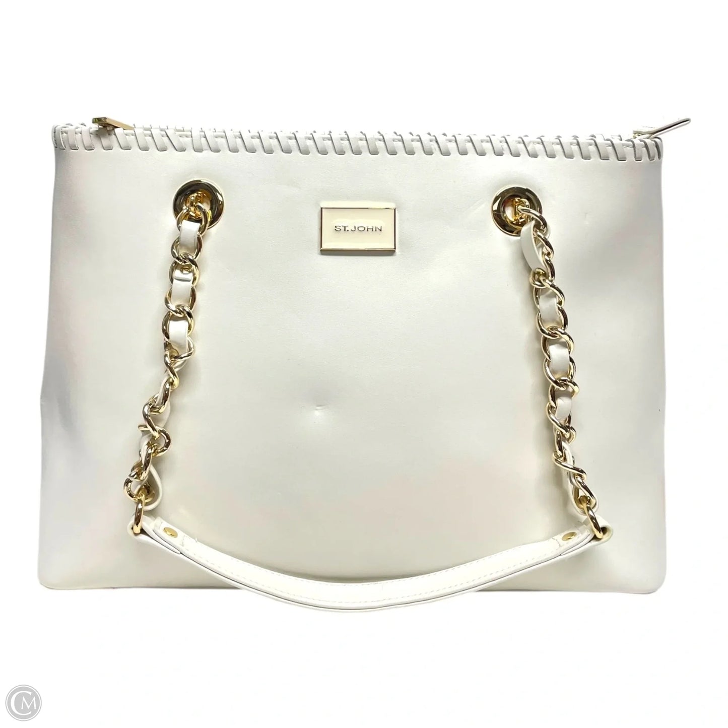 Handbag Leather By St. John, Size: Medium