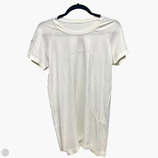Athletic Top Short Sleeve By Lululemon In White, Size: L