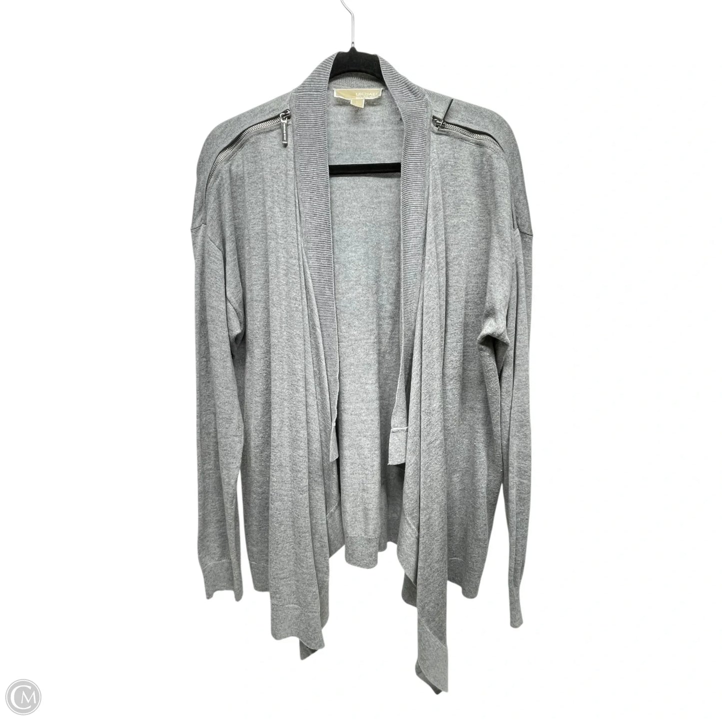 Sweater Cardigan By Michael By Michael Kors In Grey, Size: L