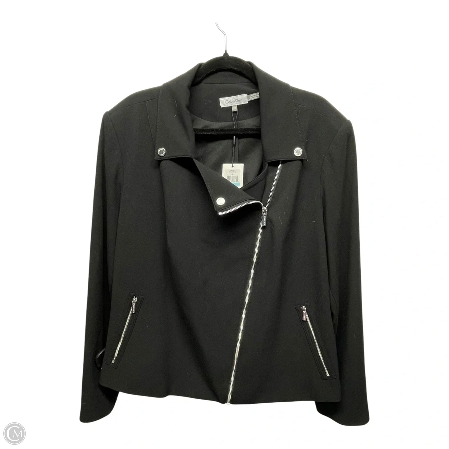 Jacket Moto By Calvin Klein In Black, Size: 2x